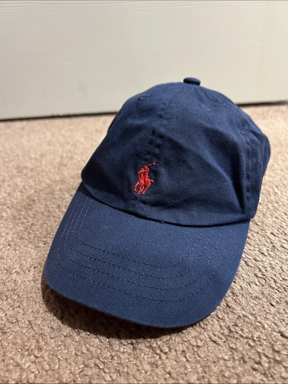 Polo by Ralph Lauren Navy Cap with Red Embroidery